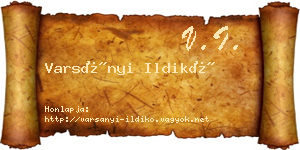 Varsányi Ildikó névjegykártya